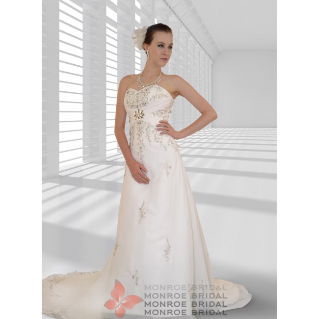 Brittney - Elegant  Strapless A-Line Wedding Dress